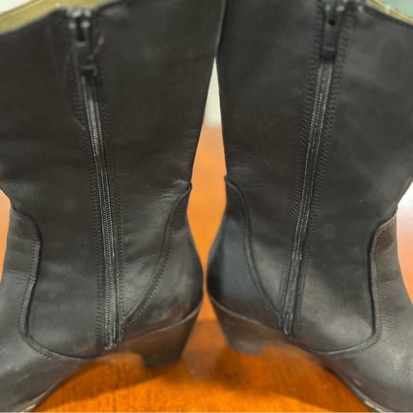 El Naturalista Black Leather Floral Embroidered Heeled Ankle Boots ER‎ 37 US 6 - Picture 6 of 11